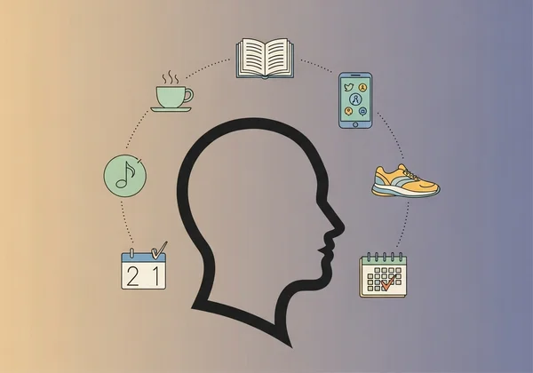 Persona circondata da varie abitudini di vita, che pondera l’età interiore