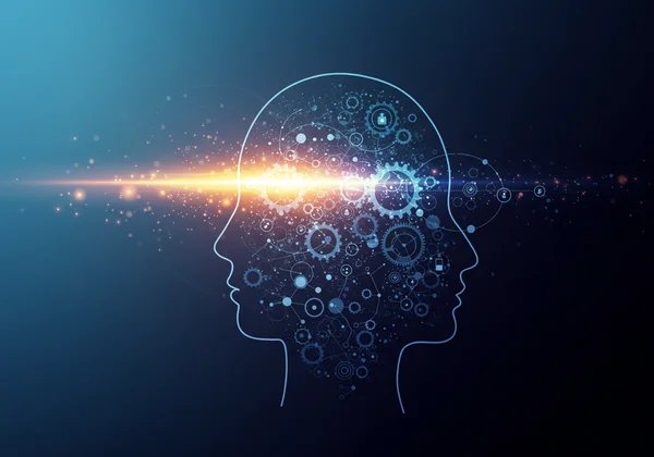 Illustrazione astratta di una mente decodificata da un quiz.