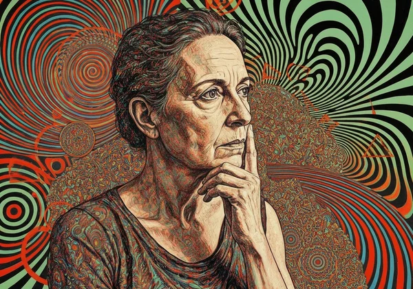 Abstract representation of inner self versus chronological age