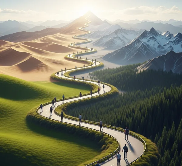 Symbolic path representing personal growth and development