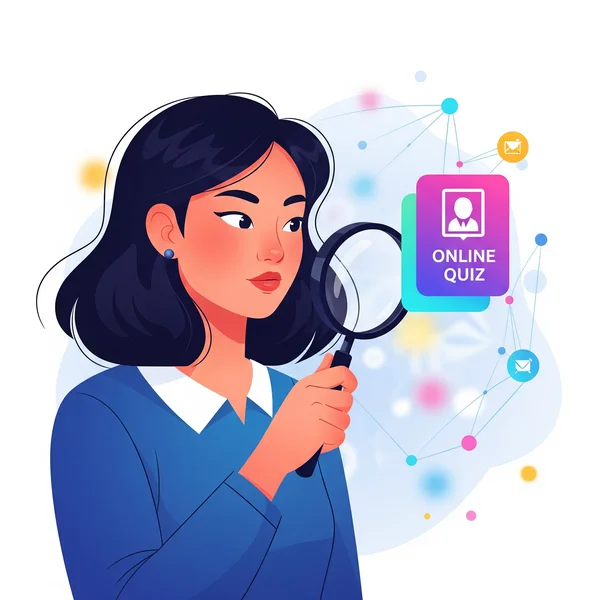 Person questioning online mental age test accuracy