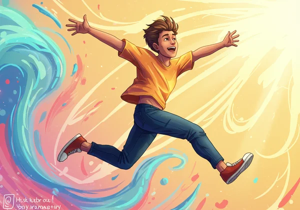Eine energiegeladene und neugierige Person, die einen jungen Geist darstellt.