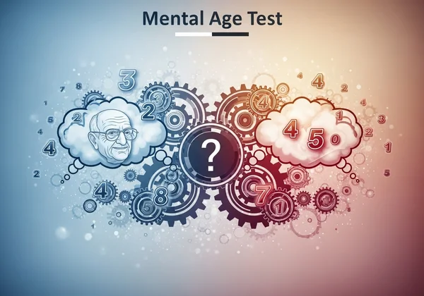 Abstract representation of a mental age test with numbers